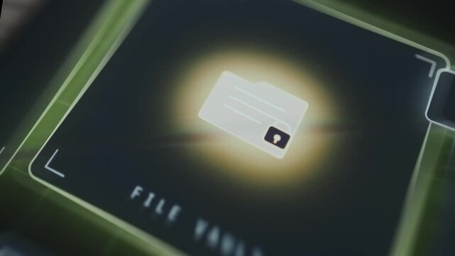 File folder icon with a keyhole, protected storage