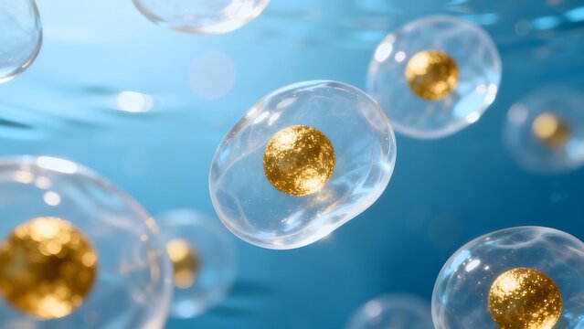 Cellular structures with golden nuclei