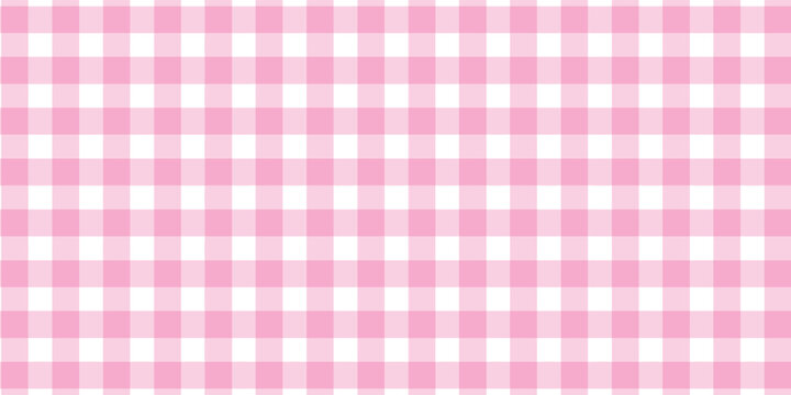 Gingham seamless pattern.Checkered tartan plaid repeat pattern in pink.Geometric vector illustration background wallpaper