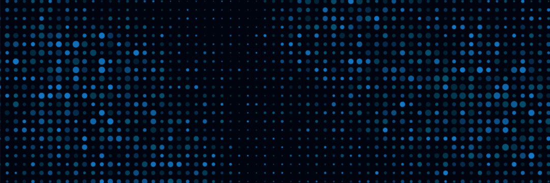 Donkerblauwe vector moderne geometrische cirkel abstracte achtergrond. Gestempelde structuursjabloon. Geometrisch patroon in halftoonstijl met verloop.