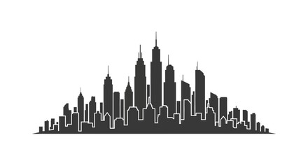 Modern City Skyline Silhouette Vector Art © barokah