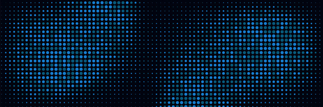 Donkerblauwe vector moderne geometrische cirkel abstracte achtergrond. Gestempelde structuursjabloon. Geometrisch patroon in halftoonstijl met verloop.
