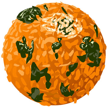 Kimchi Gim Jumeokbap Korean Rice Ball Vector Illustration