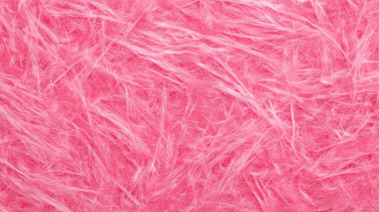 Obraz premium Full frame macro of pink fiberglass insulation showing dense wispy crisscrossing fibers