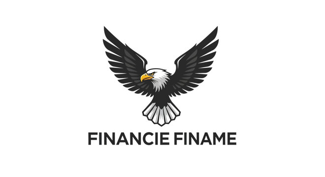 Powerful Bald Eagle Mascot Logo Design with Spread Wings