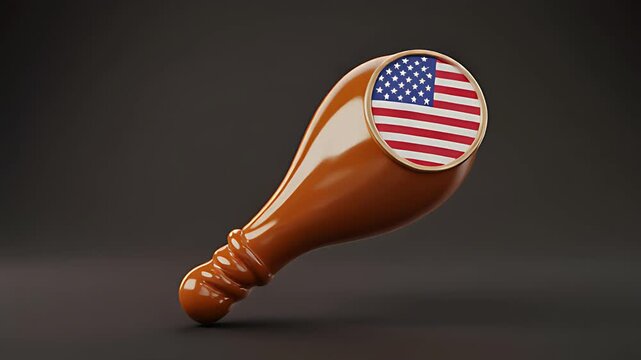 3D Turkey Drumstick with USA Badge