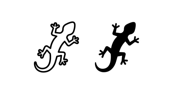 Lizard Icons, Gecko Silhouettes, Reptile Vector Graphics, Animal Symbols