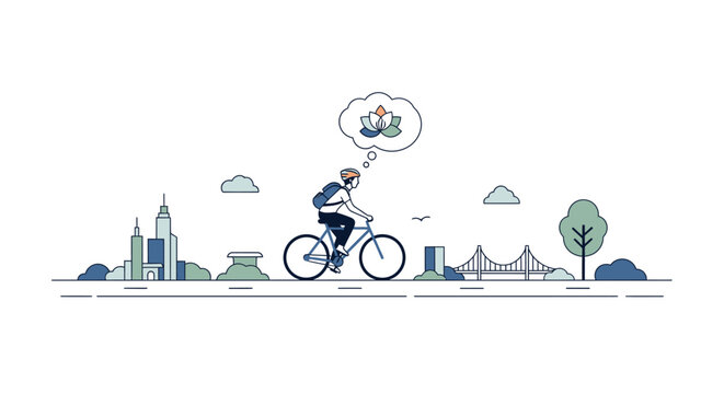 Cyclist On Bicycle In Dynamic Motion.
