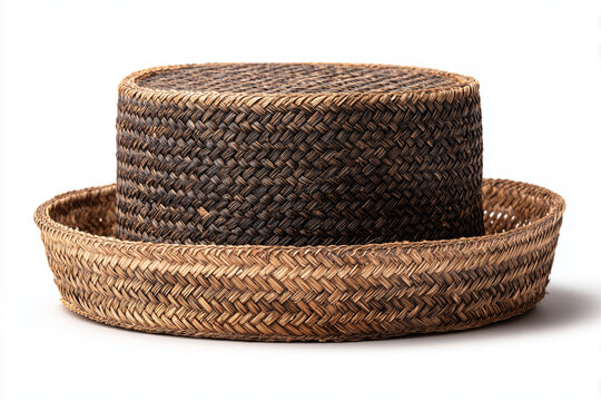 Songkok recca, a traditional Bugis hat, isolated on a white background.