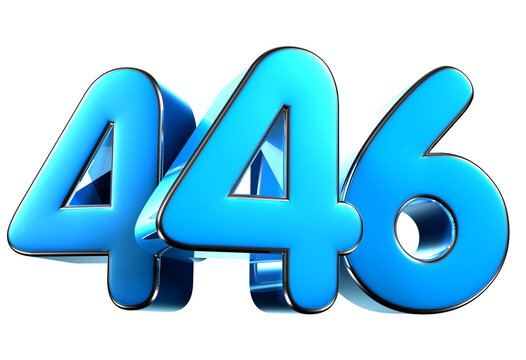 Blue number 446 3d illustration. Advertising signs. Product design. Product sales