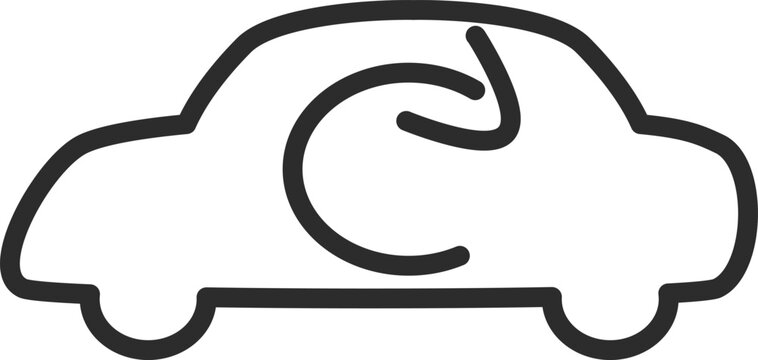 Air Recirculation Flow Cabin Outline Icon