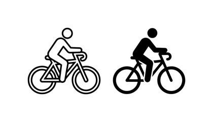 Naklejka premium Cyclist Icons, Bicycle Rider Silhouettes, Cycling Vector Graphics