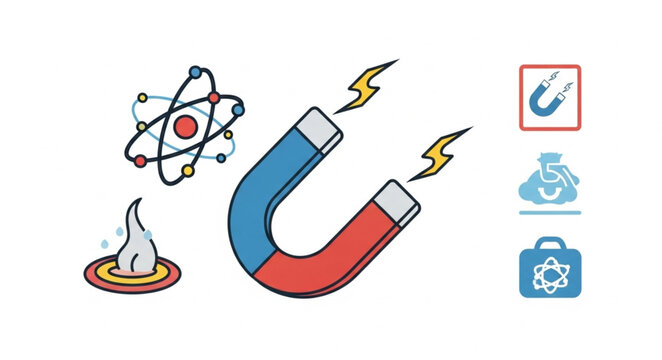 Magnet Attracting Metal Objects Energetically.