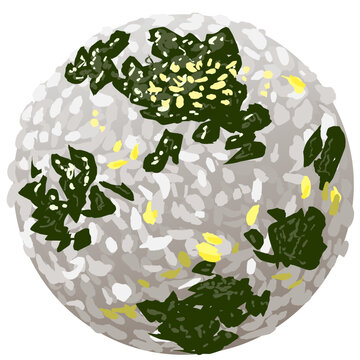 Egg Gim Jumeokbap Korean Rice Ball Vector Illustration