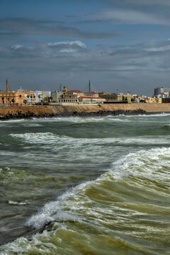 Spain. Chipiona. Santuario de Nuestra Senora de Regla. Atlantic Ocean. Sea travel and tourism	