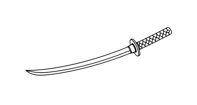 Katana sword line art
