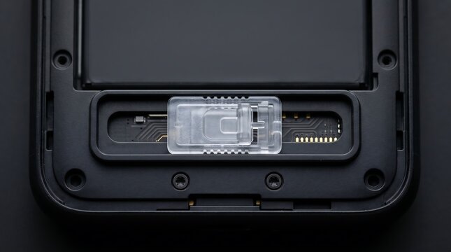  Sliding clip lock mechanism on modular smartphone camera slot