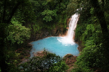 waterfall of rio celeste in tenorio volcano np, costa rica © frerd78