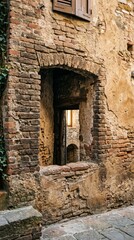Naklejka premium Photography of timeless beauty in historic brick architecture of abandoned alleys
