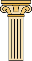 Fototapeta premium Ionic column with volutes and fluting illustrating classical architecture