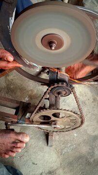 Traditional Knife Sharpener in Rural Bangladesh Using Pedal Powered Grinding Machine | Human Skill That AI Can Never Replace