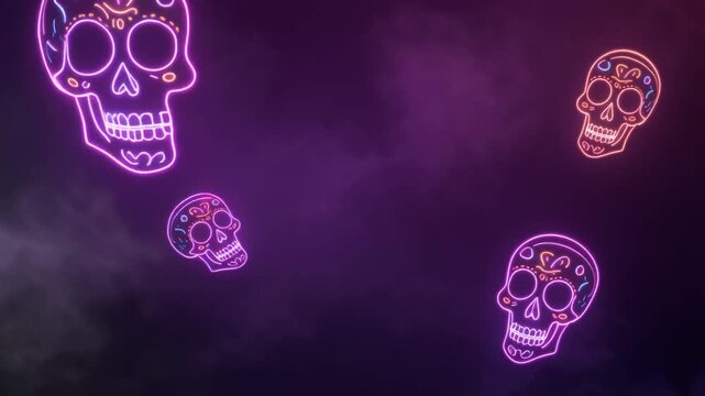&ldquo;Neon Skull Glow Night&rdquo;