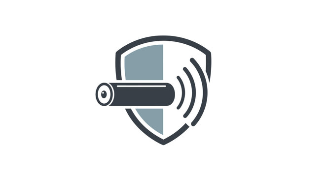 A minimalist icon representing digital security and wireless signal protection