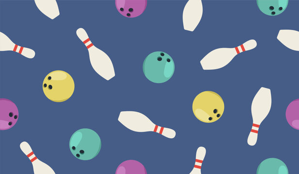 Cute bowling pattern background vector design