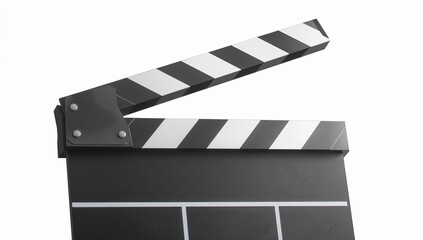 Fototapeta premium Classic black and white filming clapboard with open top hinge studio accessory