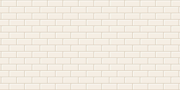 Beige brick wall texture, seamless cladding pattern for interior decoration, kitchen backsplash, plastic panel, building outdoor design. Abstract minimal blank background, vector flat illustration