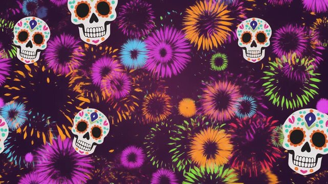 &ldquo;Color Burst Skull Pattern&rdquo;