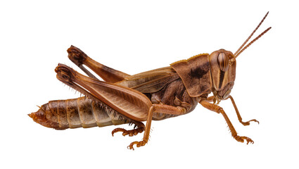 Brown grasshopper insect with detailed body and legs © Michal