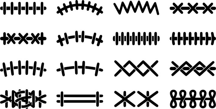 Football laces silhouette, Football stitches silhouette, Football seams silhouette, Rugby ball laces silhouette