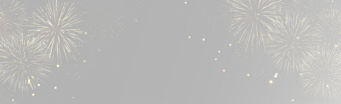 golden salute explosion on wide frame margins for luxury christmas celebration invitation text placement