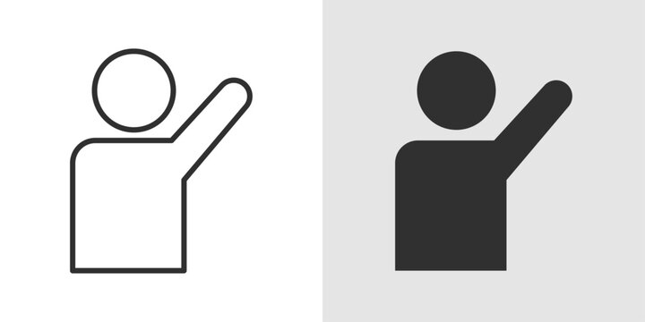 Class Participation Icon representing student engagement, classroom interaction, and active learning.
