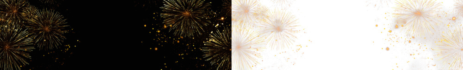 Naklejka premium abstract banner layout with multiple golden salute explosions shining elegantly for modern design concept