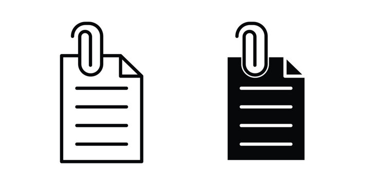 Attach document icon solid Icon Design Concept. Line icons