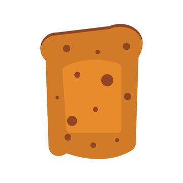 Bread Slice Flat Vector Illustration