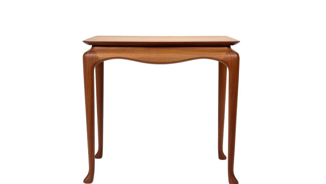 Curved wooden side table with tapered legs