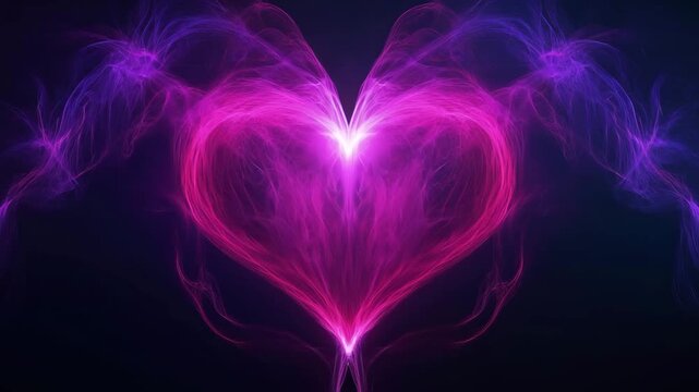 An artist uses digital tools to create a vibrant heart shape with swirling colors in a virtual art studio setting