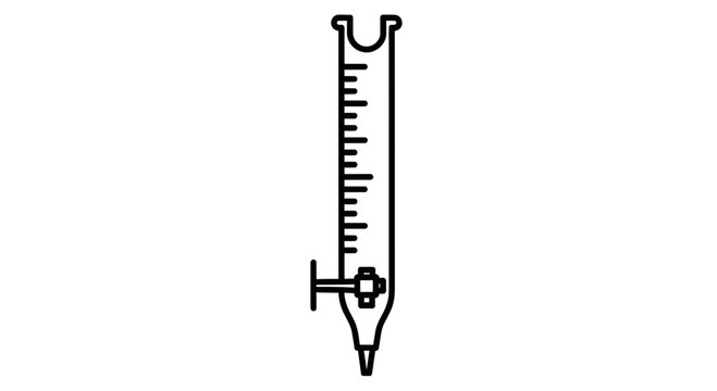 Laboratory burette with stopcock for titration and precise liquid measurement, scientific glassware
