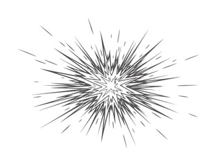 Obraz premium Dark grey starburst explosion white