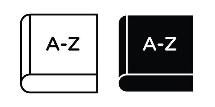 Dictionaries icon solid Icon Design Concept. Line icons