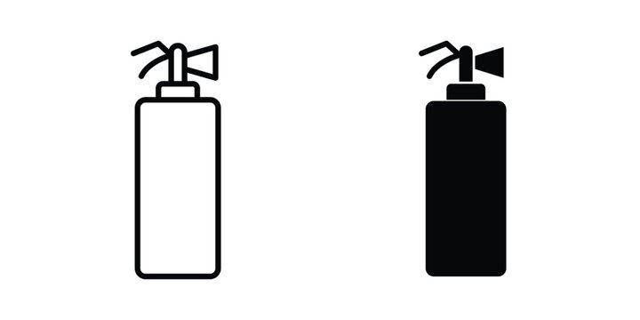 Fire extinguisher icon solid Icon Design Concept. Line icons