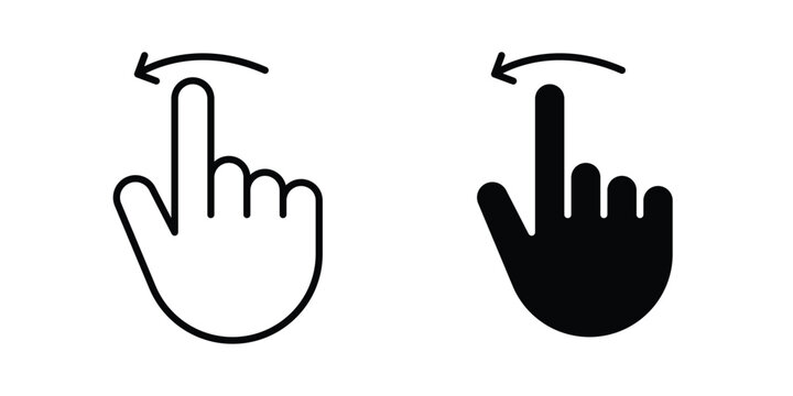 Finger swipe icon solid Icon Design Concept. Line icons