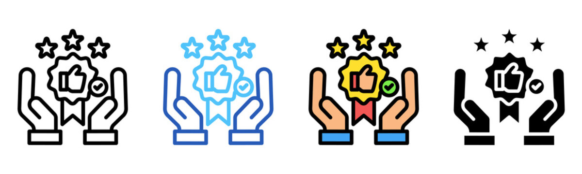 Quality Services Icon Multiple Style Collection Set 