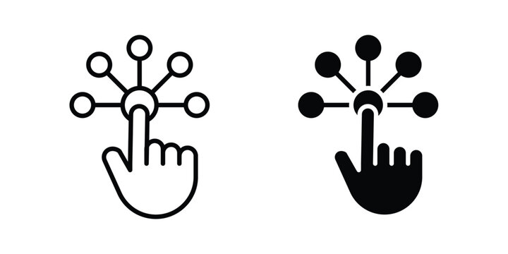 Interactivity icon solid Icon Design Concept. Line icons
