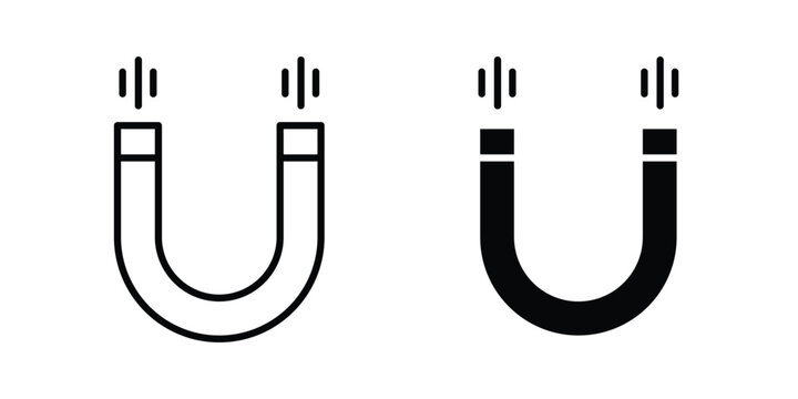 Magnet icon solid Icon Design Concept. Line icons