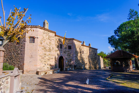 Lesbos Island - Greece, December 20, 2025, Mantamados is a town and former municipality on the island of Lesbos in the North Aegean region of Greece.
