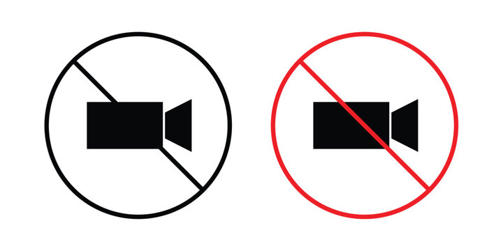 No recording icon solid Icon Design Concept. Line icons